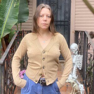 J.Crew 100% Cashmere Camel Cardigan